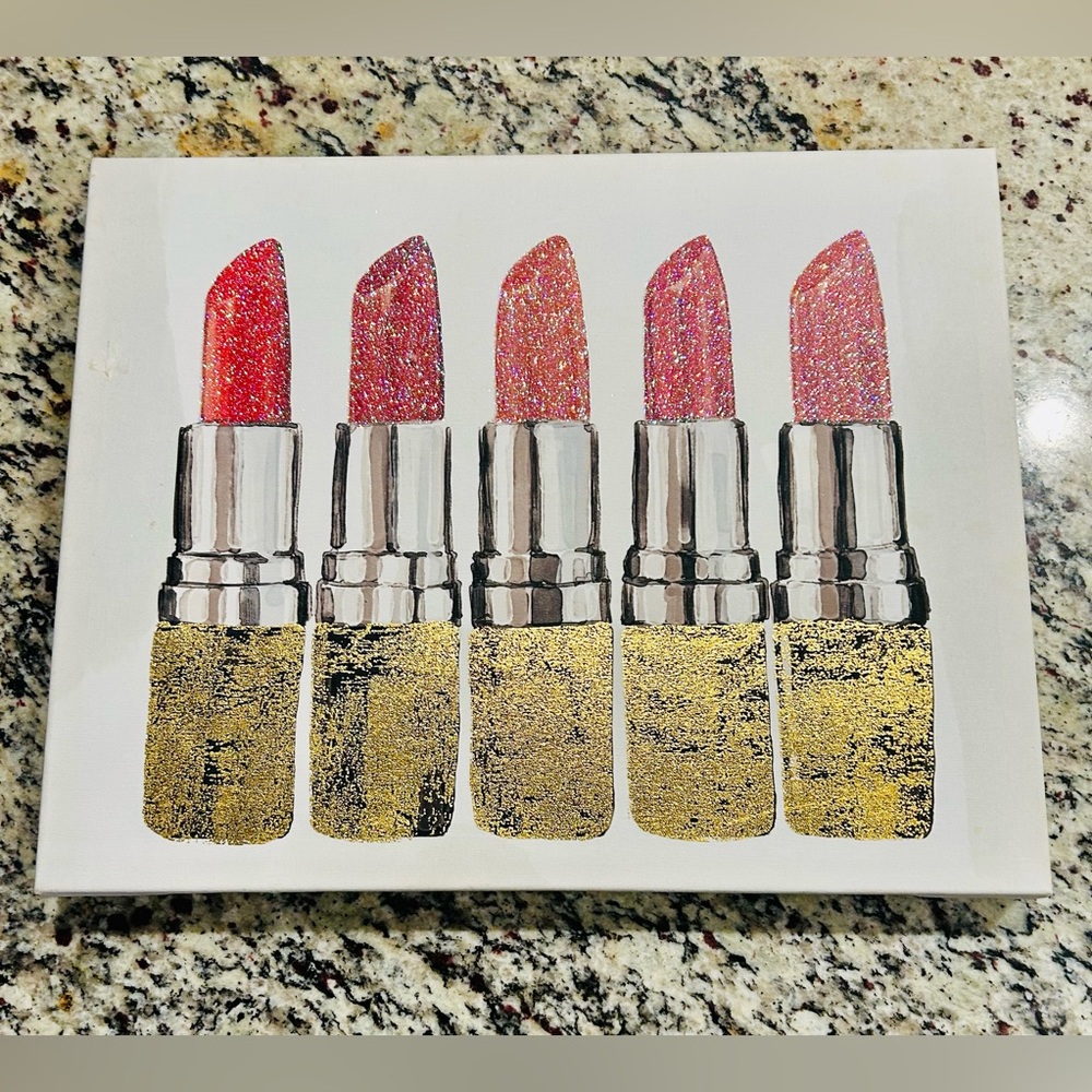 Colleen Karis Designs Glitter Lipstick Canvas Art